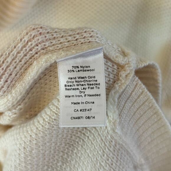 Talbots Lambswool Cream Turtleneck Tunic Sweater Size M - Picture 3 of 5